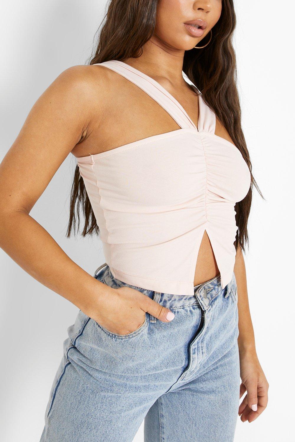 Ruched store detail top